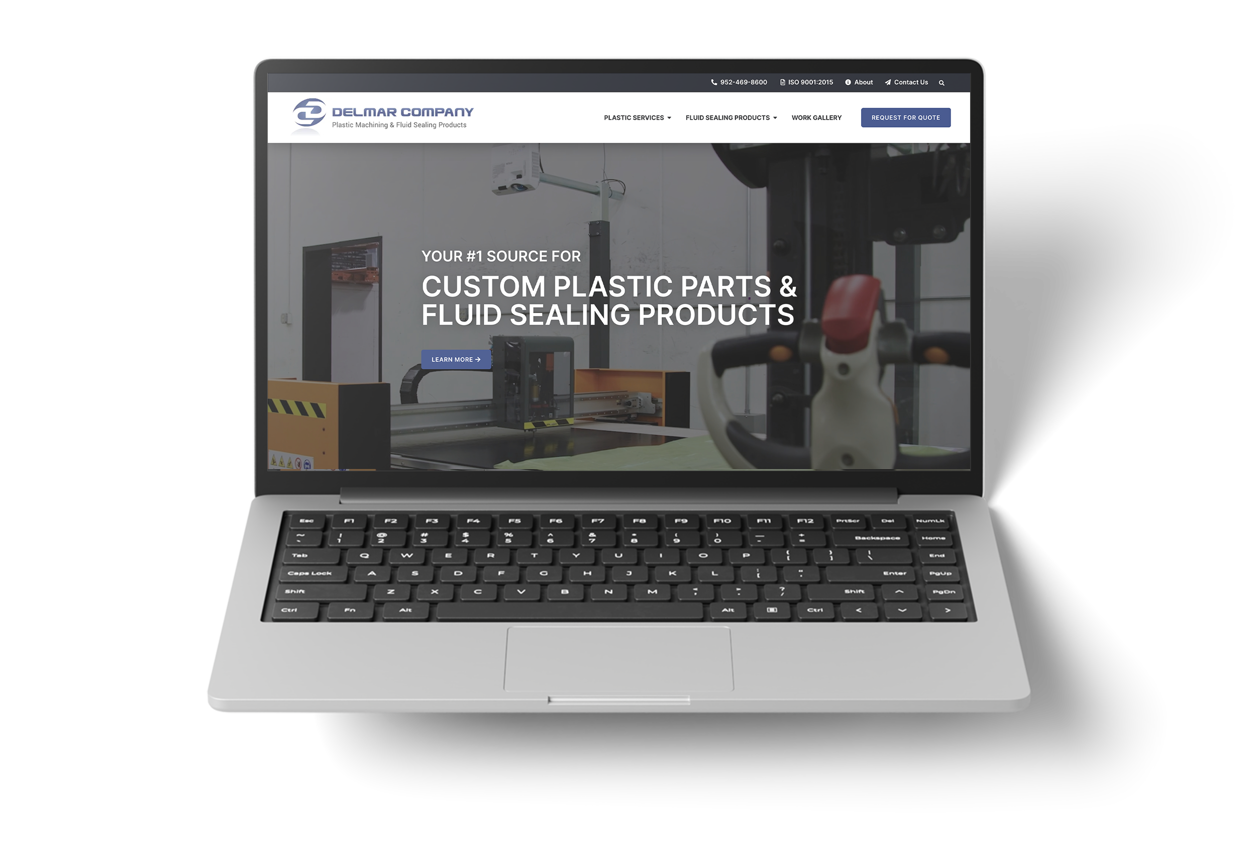 FIG. 01: Delmar Company homepage, desktop viewport, post-launch.