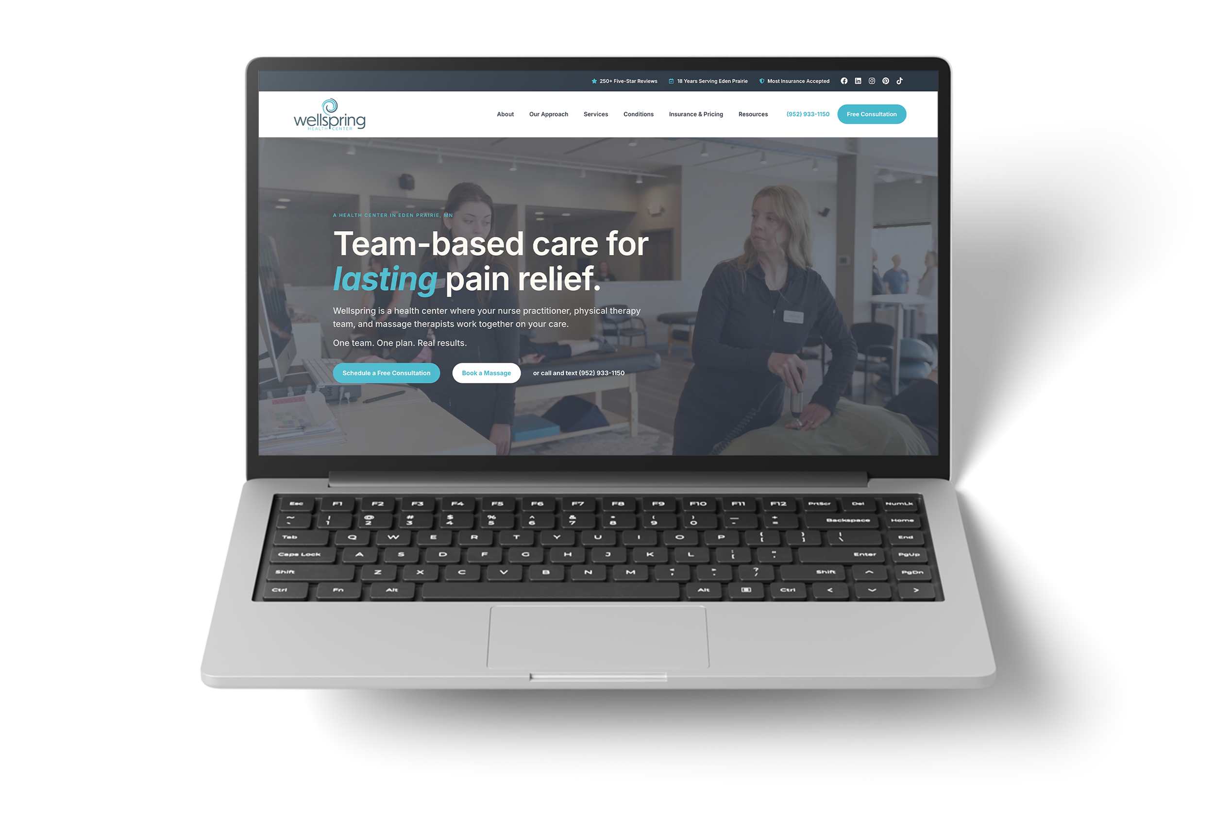 WELLSPRING HEALTH CENTER website mockup