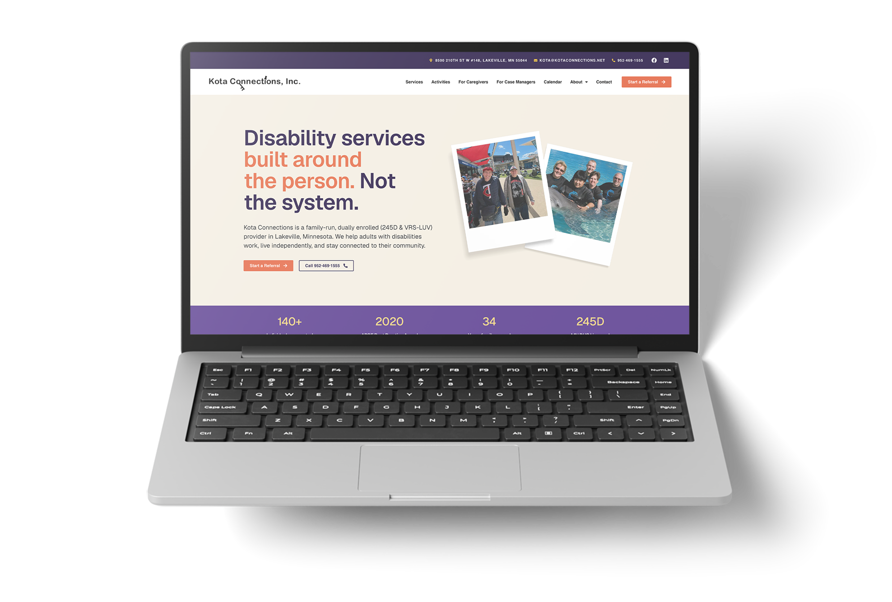 KOTA CONNECTIONS website mockup