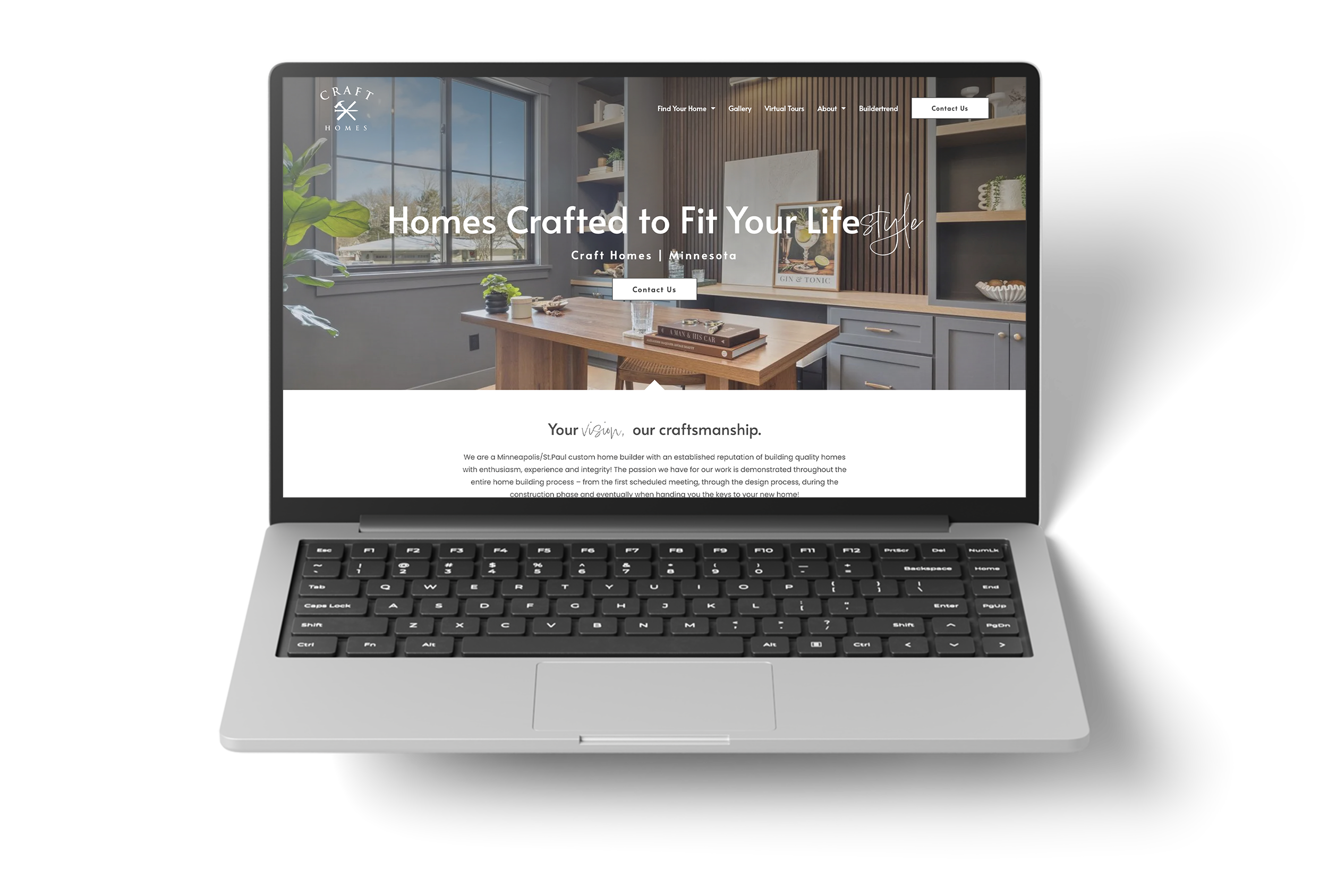FIG. 01: Craft Homes homepage, desktop viewport, post-launch.