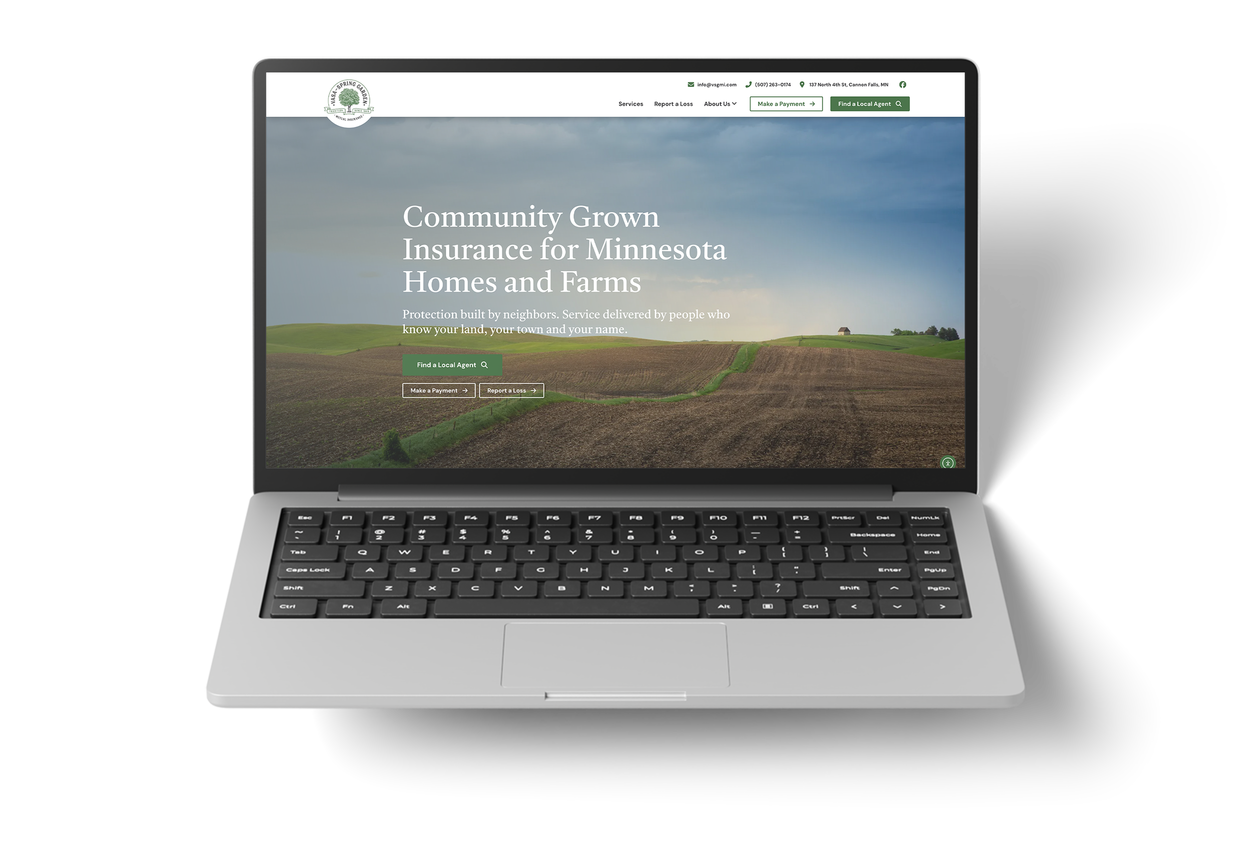 FIG. 01: Wellspring Health Center homepage, desktop viewport, post-launch.